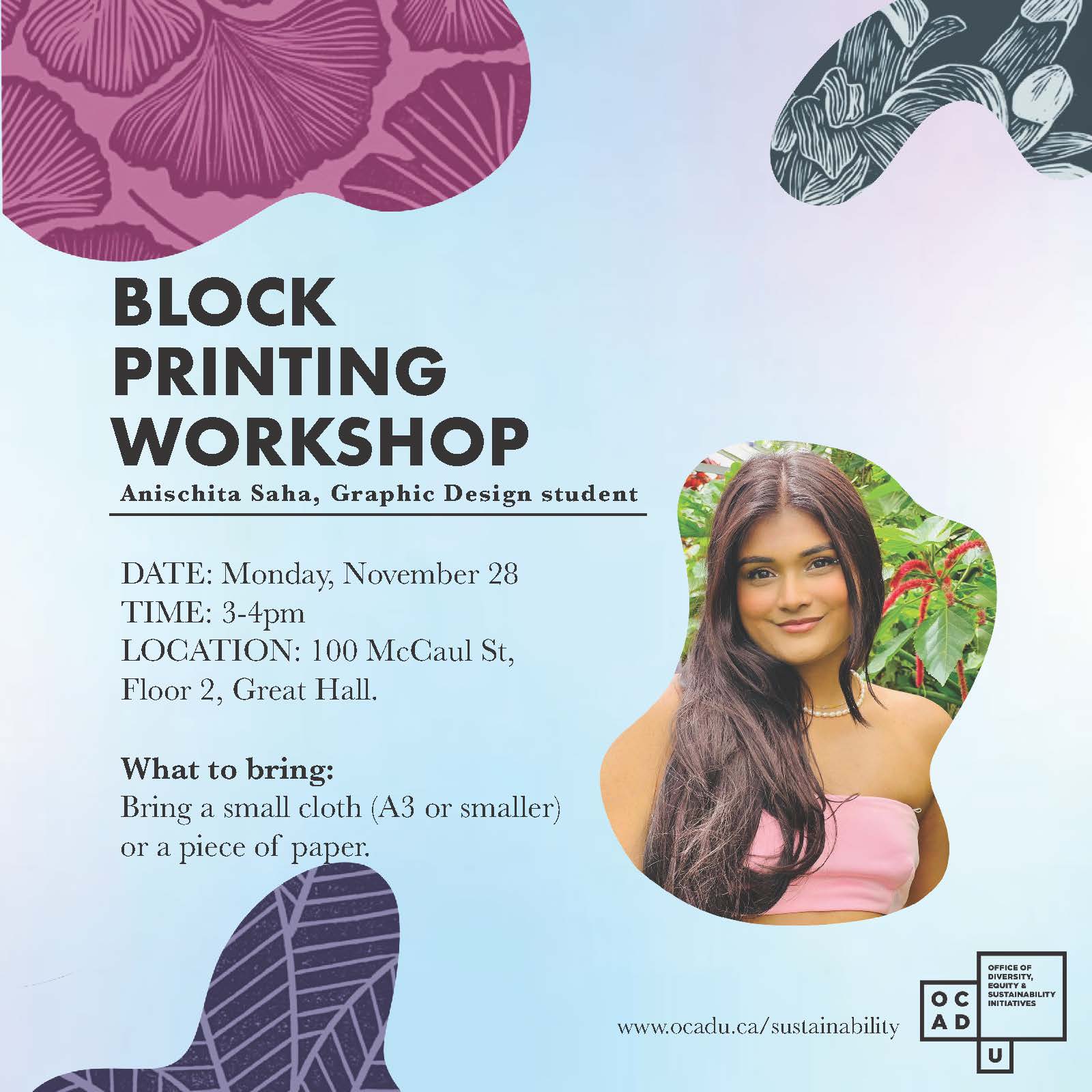 Block Printing with Ani Saha OCAD University
